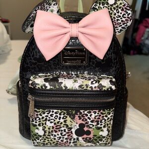Disney Kids Backpack - Pink and Black Leopard
